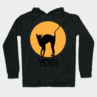 Halloween Black Cat Pose Yogi Hoodie